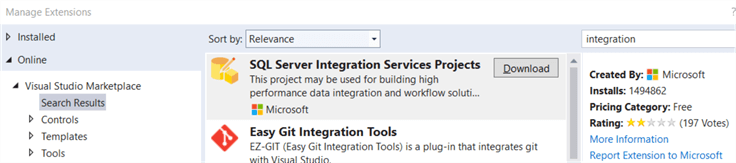 SQL Server Integration Services Projects Download