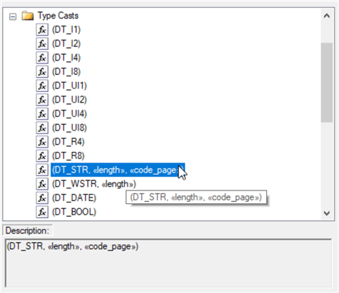 type casts in the derived column transformation