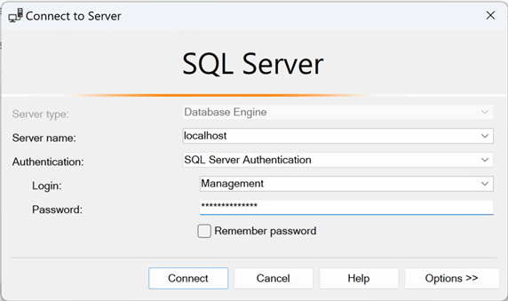 New SQL Server login - Management