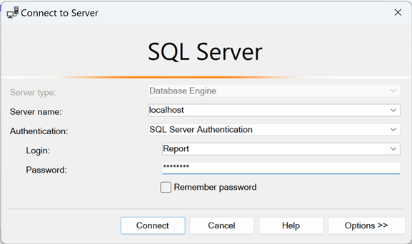 SQL Server login - Report