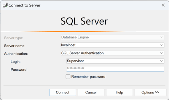 SQL Server login - Supervisor
