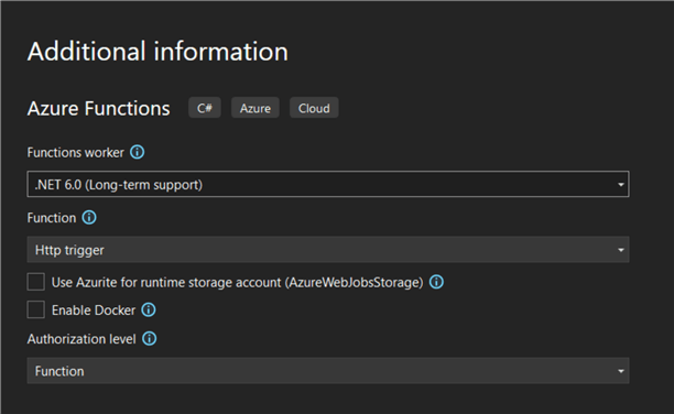 azure functions additional info