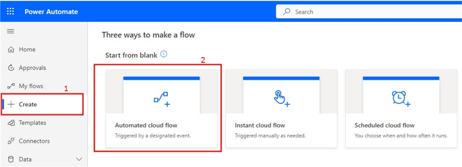 How to create an automated cloud flow in Power automate.
