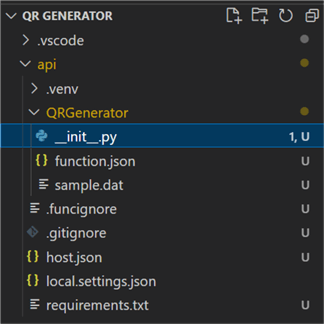 azure function template files