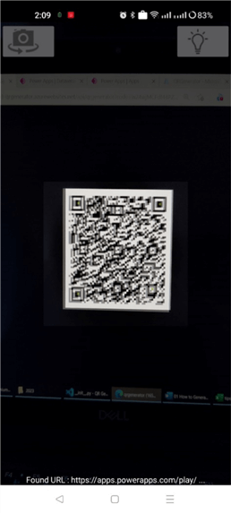 scanning a qr code from the app 
