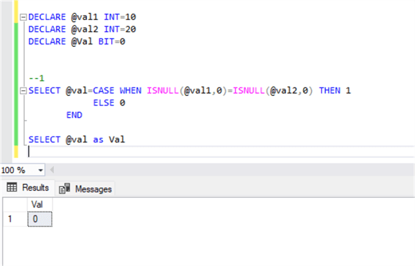 EQUAL_NULL logic in SQL Server