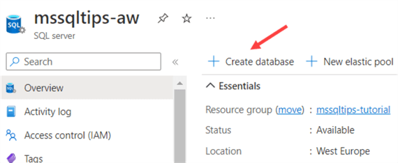 create a new database