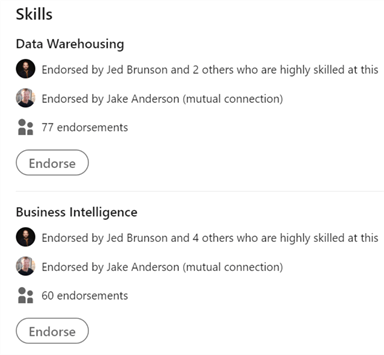 Skills for Data Professional with Endorsements