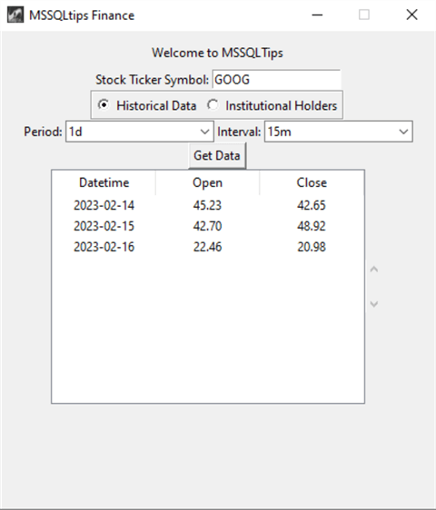 Figure 8 Using a Treeview Widget to Display Data in Tabular Structure