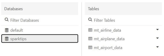 Spark and XML - the three tables related to airlines.