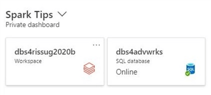 Spark and SQL server - azure dashboard