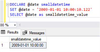 smalldatetime type example