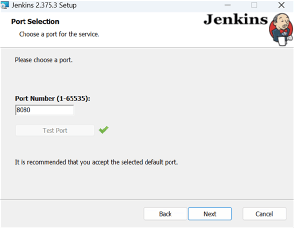 Jenkins Setup Wizard - Port Selection