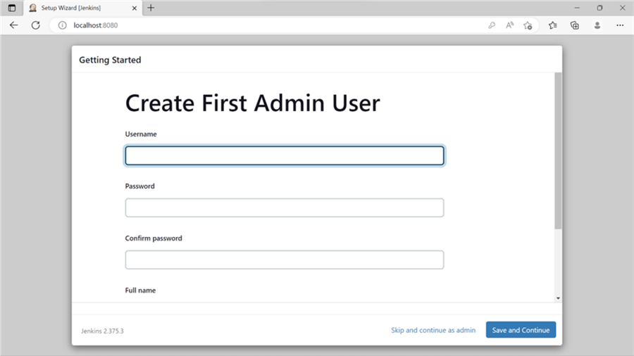 Jenkins - Cread First Admin User