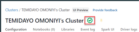 Cluster creation success message
