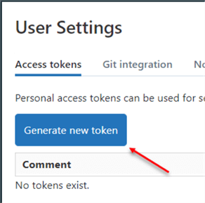 Access tokens | Generate new token