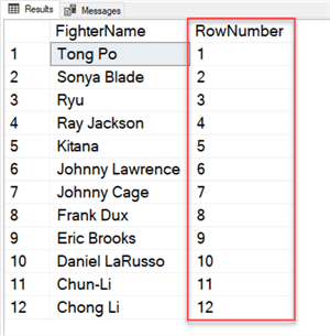 Using ROW_NUMBER