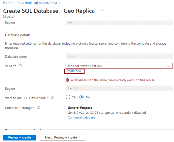 Create a geo replication for mds