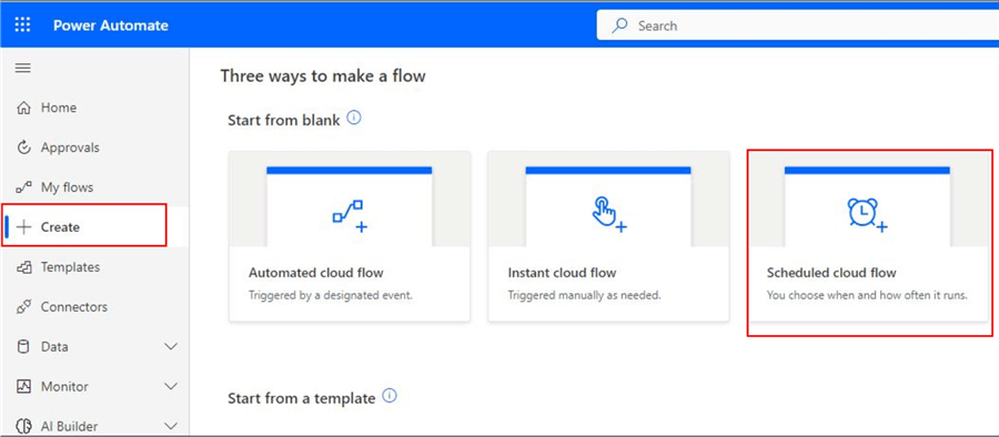 How to create a Scheduled cloud flow in Power Automate