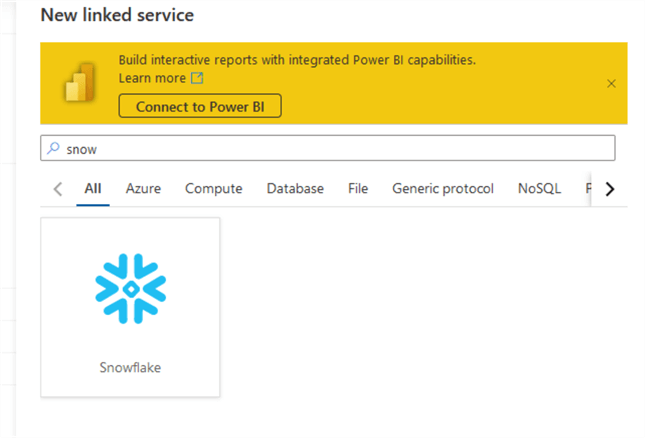 snowflake linked service