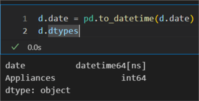 convert object type to pandas datetime