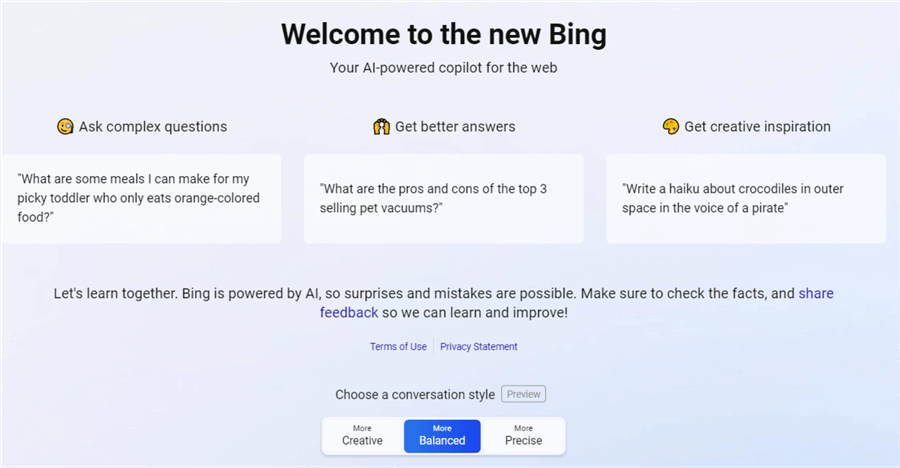AI powered Bing search