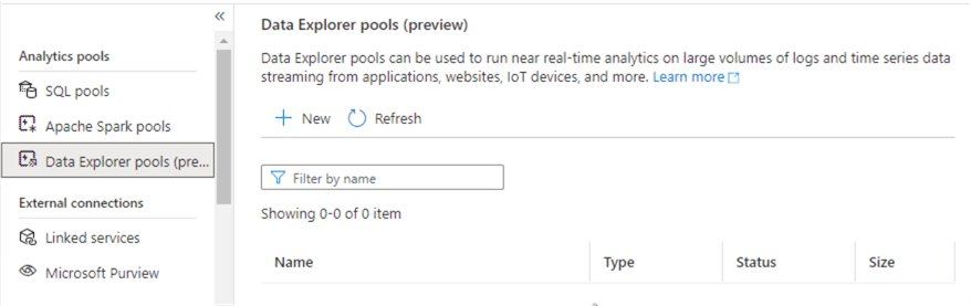 adx pools in synapse analytics
