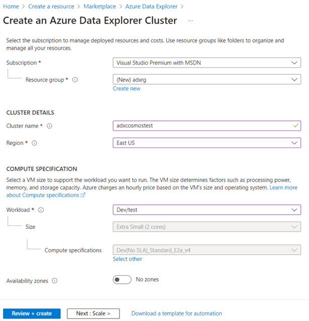 configure your ADX cluster