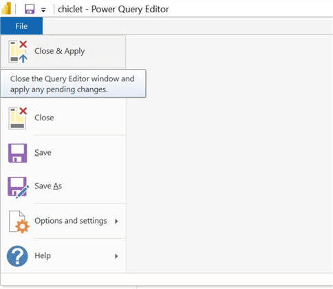 Closing Power Query Editor