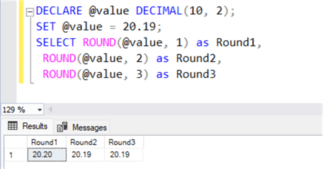 SQL ROUND Function with Variables