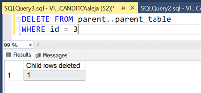 delete an existing parent record