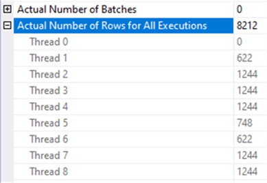 Cardinality is wrong SQL Server thinks ten rows are going to come back, but we get 8,212 rows back.