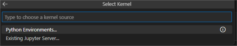vs code select kernel choose python environment