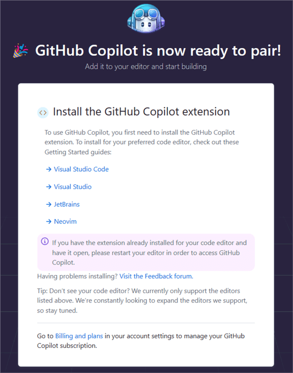 Github Copilot free trial-ready