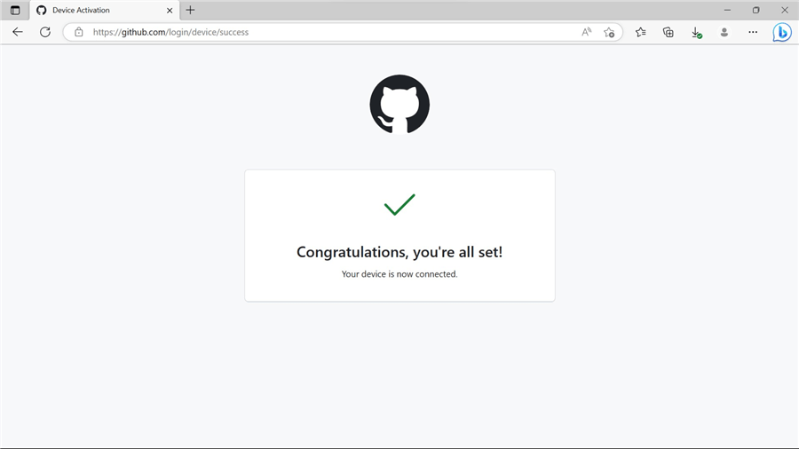 Signed in using GitHub