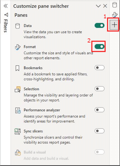 How to navigate to the format canvas in Power BI new UI