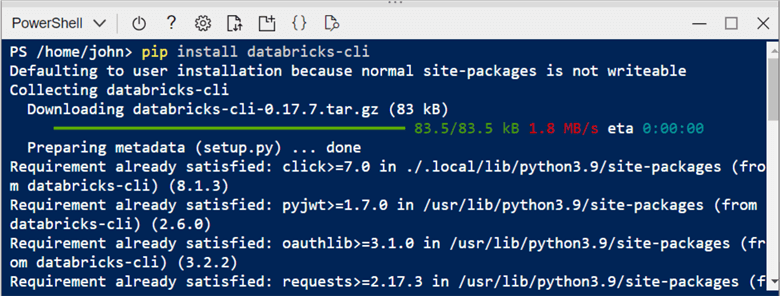 Databricks CLI - use pip to install package