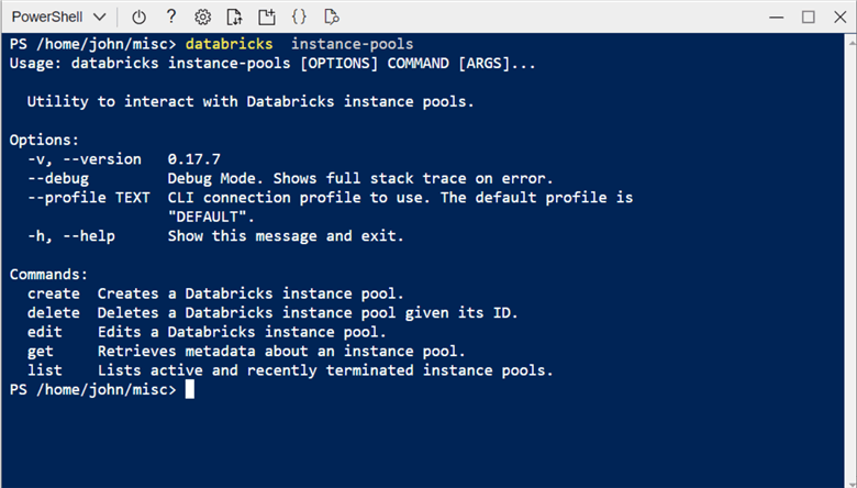 Databricks CLI - instance-pools man page