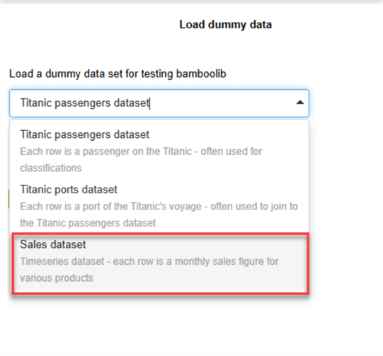 DummyData sample sales data