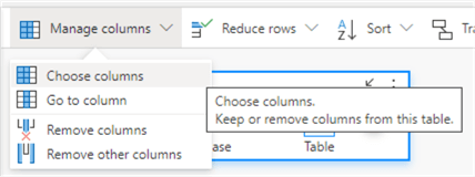 manage and choose columns