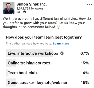Simon Sinek poll results