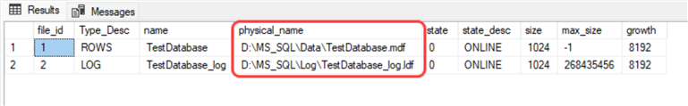 Change Database Default Location from SSMS