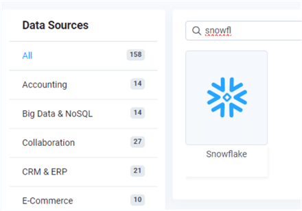 select snowflake as data source