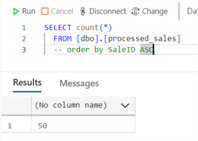 Count command to get total number of rows