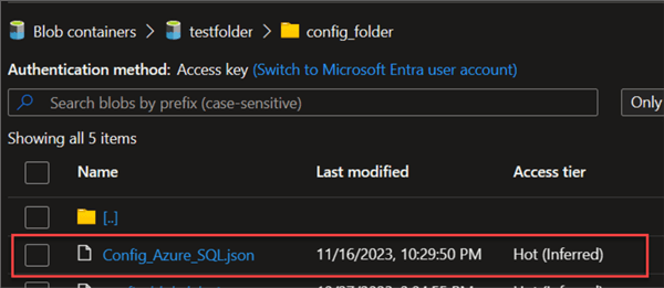 Upload Config File to Storage