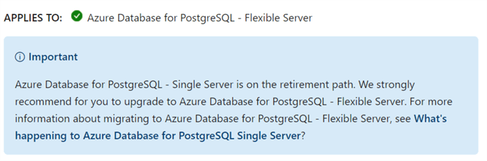deploy + configure - azure sql database for postgreSQL - please use flexible server deployments