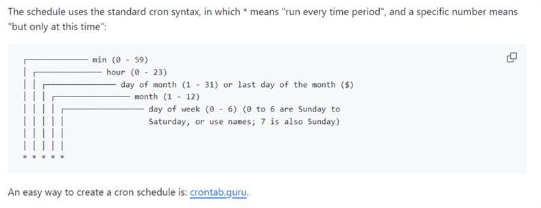 deploy + configure - azure sql database for postgreSQL - how cron schedule mask works.