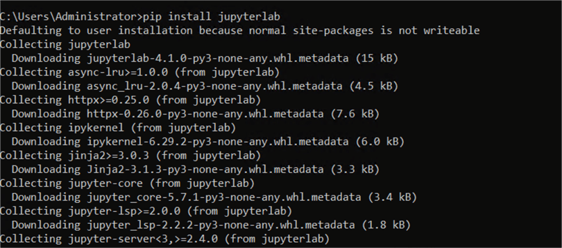 Command to install JupyterLab
