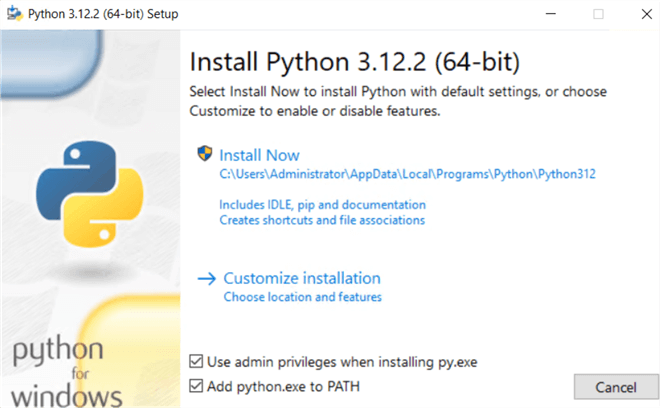 Install Python 3.12.2