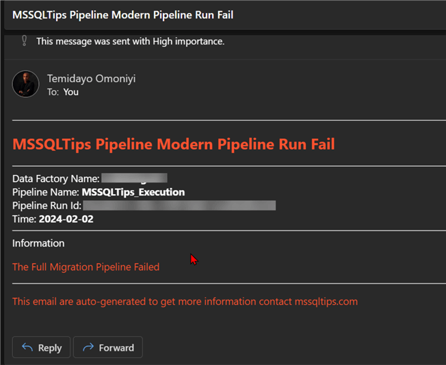 MSSQLTips Pipeline Modern Pipeline Run Fail